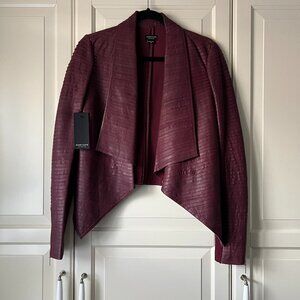 NWT Marciano Shayna Drape Leather Jacket - Mahogany Multi